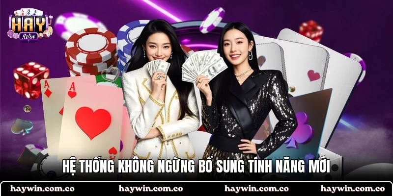 Hệ thống không ngừng bổ sung tính năng mới